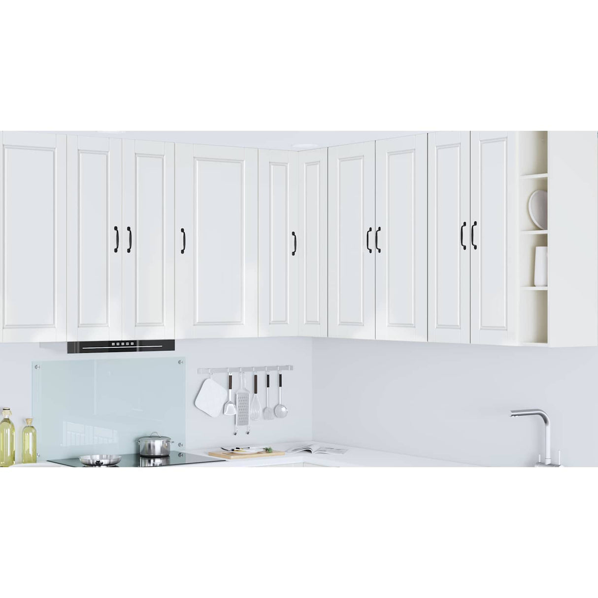 Wall Corner Cabinet PORTO High Gloss White 57 x 57 x 100 cm