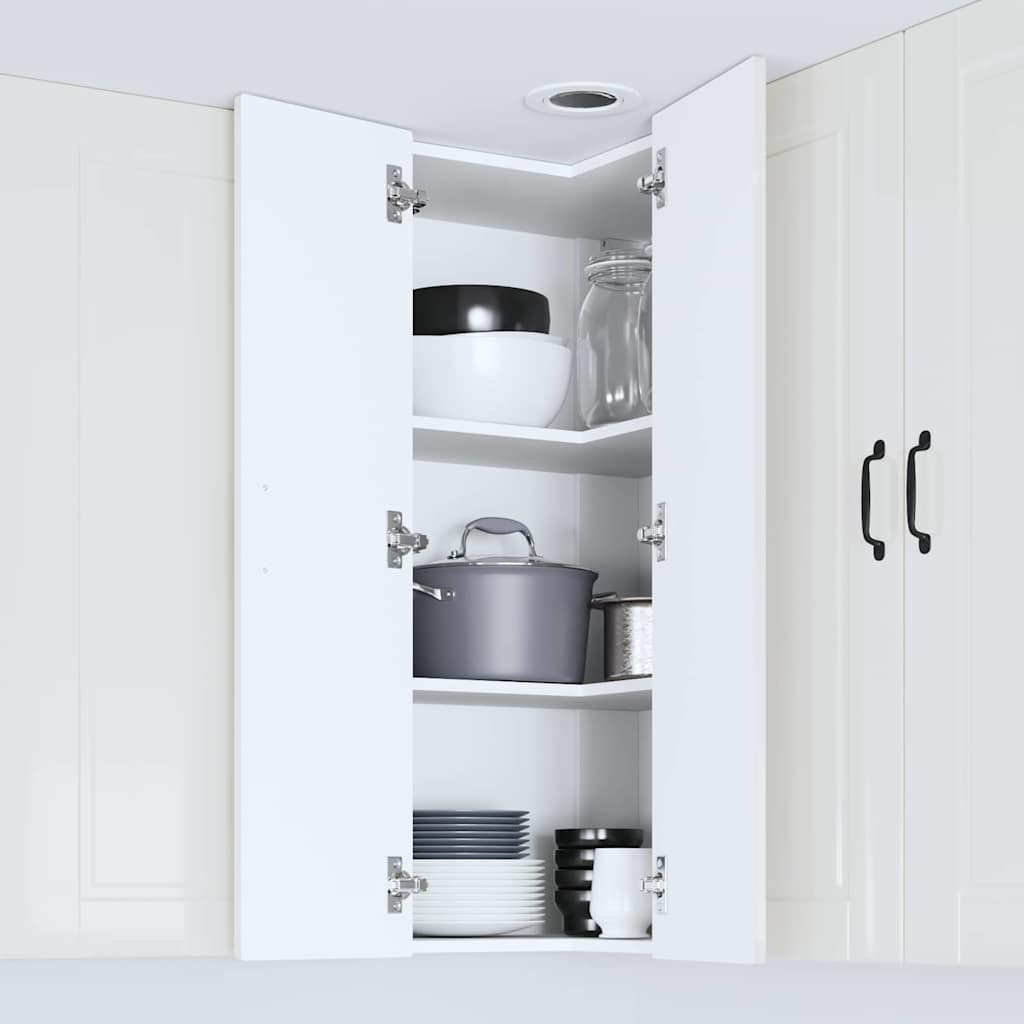 Kitchen Wall Cabinet High Gloss White 57 x 57 x 100 cm
