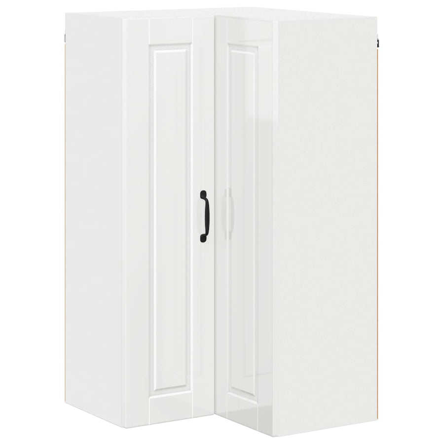 Wall Corner Cabinet PORTO High Gloss White 57 x 57 x 100 cm