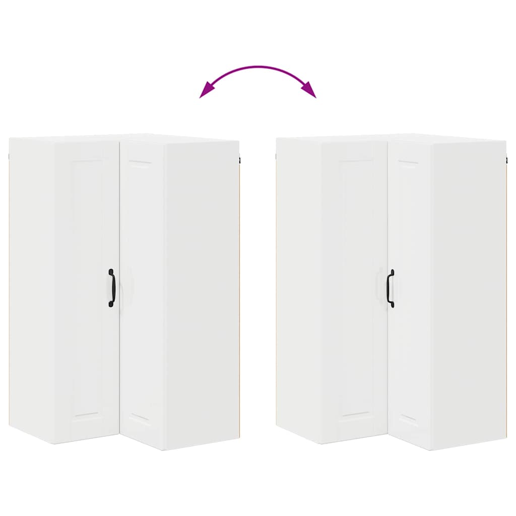 Kitchen Wall Cabinet High Gloss White 57 x 57 x 100 cm