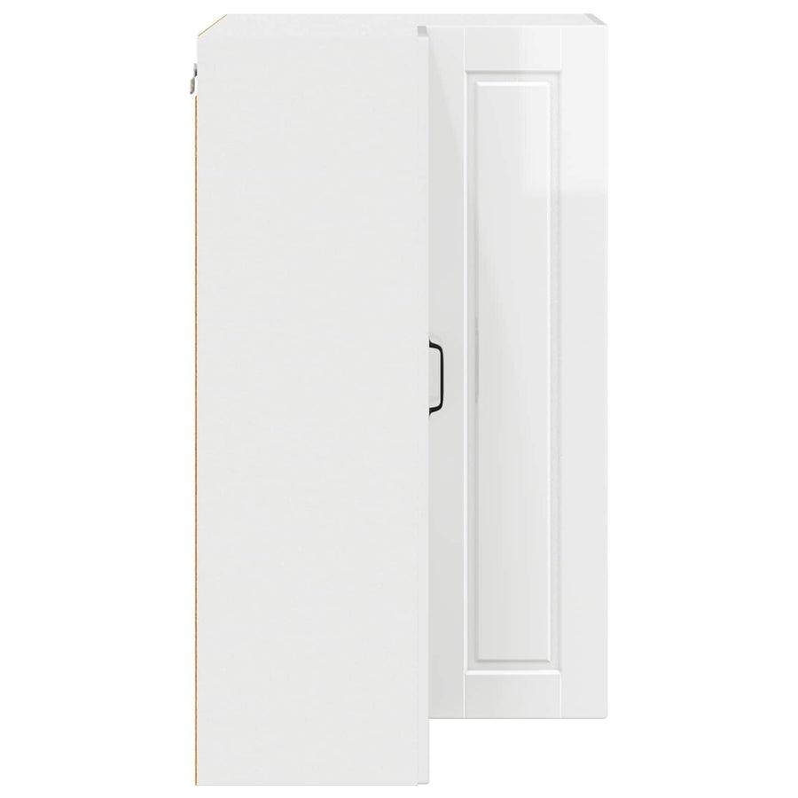 Wall Corner Cabinet PORTO High Gloss White 57 x 57 x 100 cm