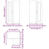 Wall Corner Cabinet PORTO High Gloss White 57 x 57 x 100 cm - Extra Image