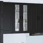 Wall Glass Cabinet PORTO Black 60 x 31 x 100 cm Engineered Wood