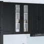 Wall Glass Cabinet PORTO Black 60 x 31 x 100 cm Engineered Wood