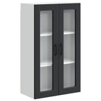 Wall Glass Cabinet PORTO Black 60 x 31 x 100 cm Engineered Wood