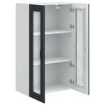 Wall Glass Cabinet PORTO Black 60 x 31 x 100 cm Engineered Wood