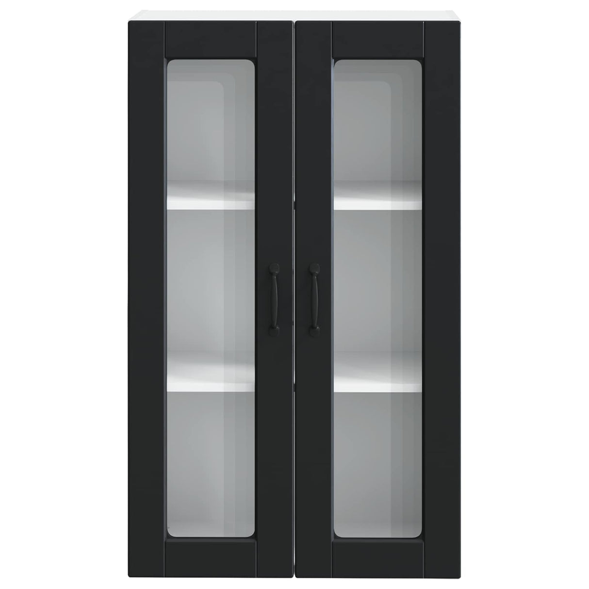 Wall Glass Cabinet PORTO Black 60 x 31 x 100 cm Engineered Wood