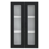 Wall Glass Cabinet PORTO Black 60 x 31 x 100 cm Engineered Wood