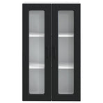 Wall Glass Cabinet PORTO Black 60 x 31 x 100 cm Engineered Wood