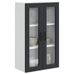 Wall Glass Cabinet PORTO Black 60 x 31 x 100 cm Engineered Wood