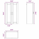 Wall Glass Cabinet PORTO Black 60 x 31 x 100 cm Engineered Wood