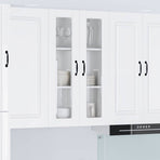 Wall Glass Cabinet PORTO High Gloss White 60 x 31 x 100 cm