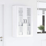 Wall Glass Cabinet PORTO High Gloss White 60 x 31 x 100 cm