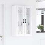 Wall Glass Cabinet PORTO High Gloss White 60 x 31 x 100 cm
