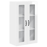 Wall Glass Cabinet PORTO High Gloss White 60 x 31 x 100 cm
