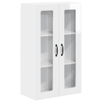 Wall Glass Cabinet PORTO High Gloss White 60 x 31 x 100 cm