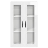 Wall Glass Cabinet PORTO High Gloss White 60 x 31 x 100 cm
