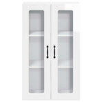 Wall Glass Cabinet PORTO High Gloss White 60 x 31 x 100 cm