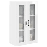 Wall Glass Cabinet PORTO High Gloss White 60 x 31 x 100 cm