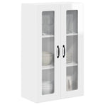 Wall Glass Cabinet PORTO High Gloss White 60 x 31 x 100 cm