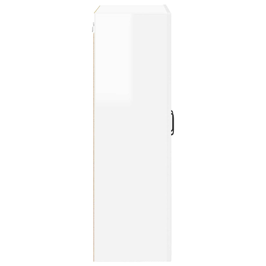 Wall Glass Cabinet PORTO High Gloss White 60 x 31 x 100 cm