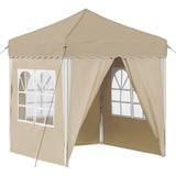Pop-up Party Tent 195 x 195 x 245 cm Cream Oxford Fabric - Front View