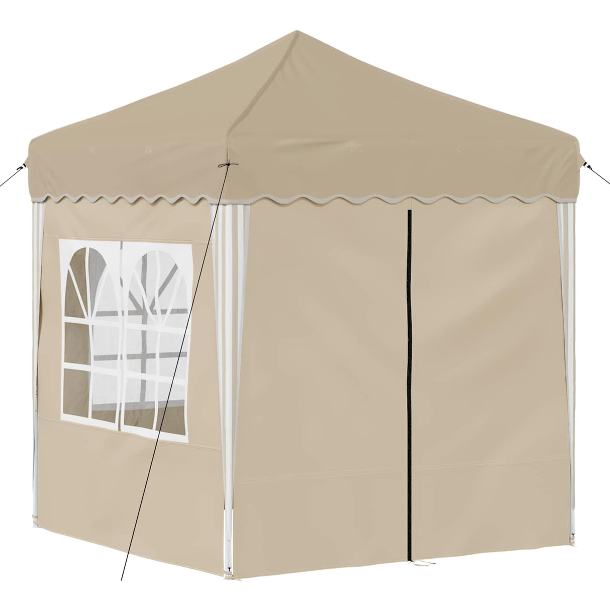 Pop-up Party Tent 195 x 195 x 245 cm Cream Oxford Fabric
