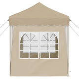 Pop-up Party Tent 195 x 195 x 245 cm Cream Oxford Fabric - Low Angle