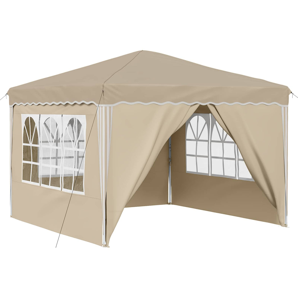 Pop-up Party Tent 288 x 288 x 245 cm Cream Oxford Fabric