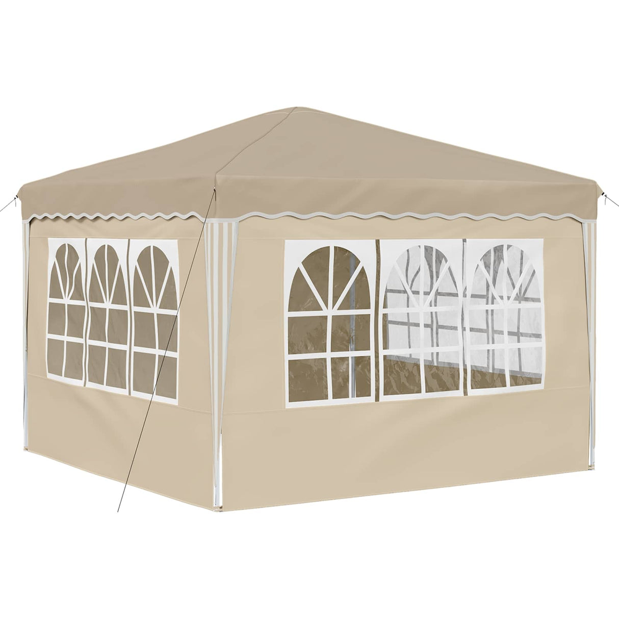 Pop-up Party Tent 288 x 288 x 245 cm Cream Oxford Fabric