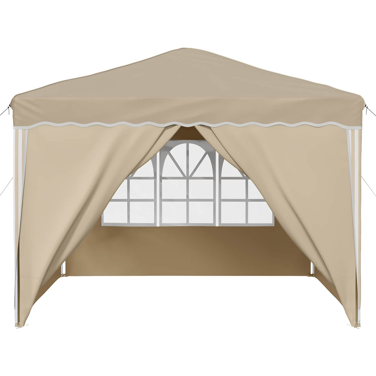 Pop-up Party Tent 288 x 288 x 245 cm Cream Oxford Fabric