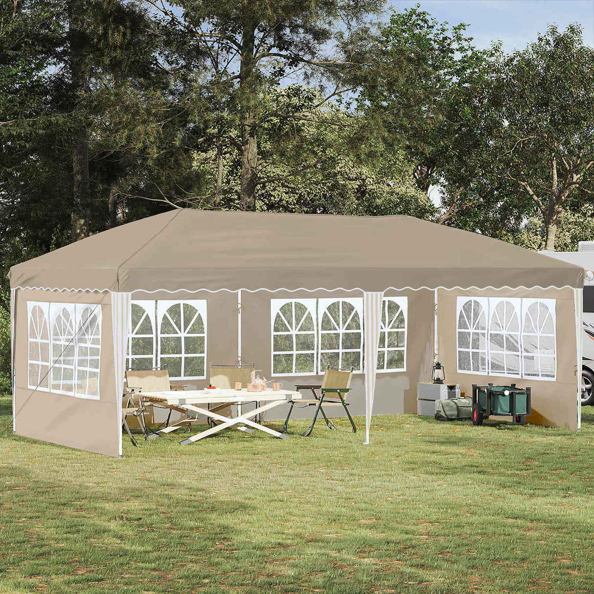 Pop-up Party Tent 575 x 289 x 245 cm Cream
