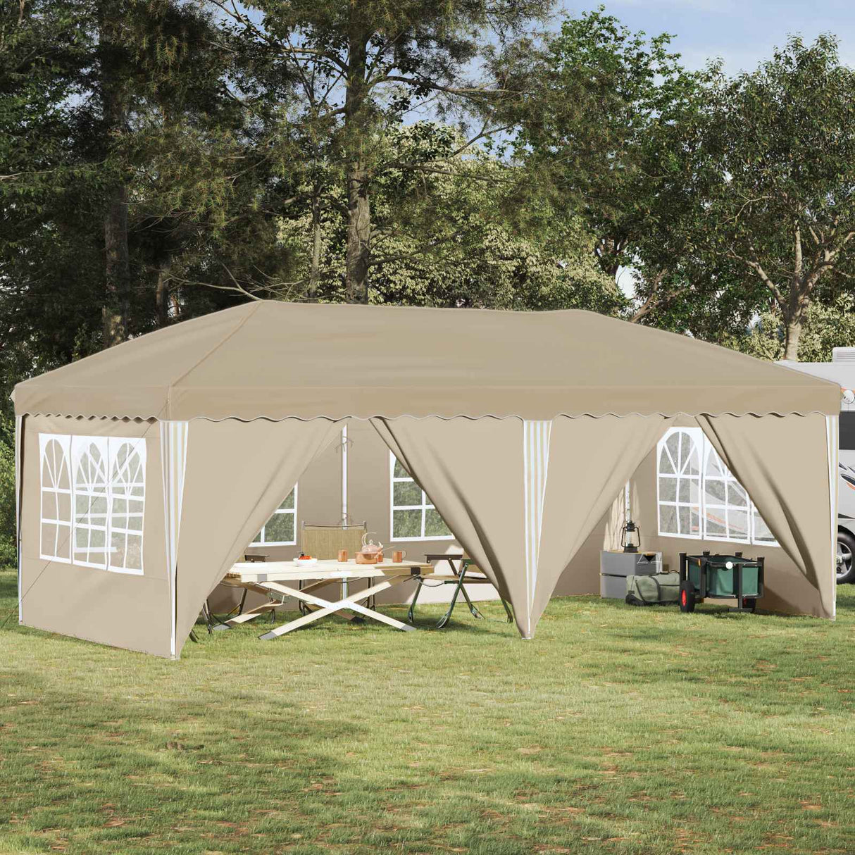 Pop-up Party Tent 575 x 288 x 245 cm Cream