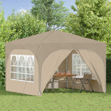 Pop-up Party Tent 290 x 290 x 245 cm Cream - Side View