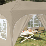 Pop-up Party Tent 575 x 288 x 245 cm Cream Oxford Fabric - Side View
