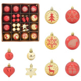 Christmas Bauble Set 40 pcs Gold and Red Plastic - Front View
