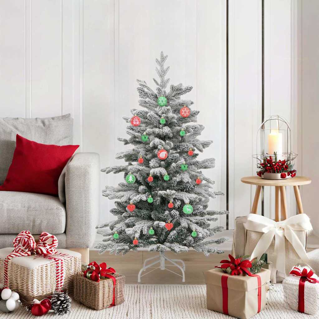 Christmas Bauble Set 40 pcs Red and Green Plastic