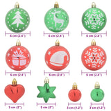 Christmas Bauble Set 40 pcs Gold and Red Plastic - Close-Up Angle