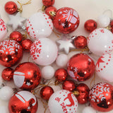 Christmas Bauble Set 40 pcs Red and White Plastic - Rear View