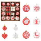 Christmas Bauble Set 40 pcs Red and White Plastic