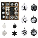 Christmas Bauble Set 40 pcs Black and White Ø 6 cm Plastic