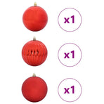 Christmas Bauble Set XXL 3 pcs Red Ø 25 cm Plastic