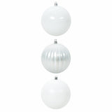 Christmas Bauble Set XXL 3 pcs White Plastic