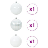 Christmas Bauble Set XXL 3 pcs White Plastic