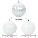 Christmas Bauble Set 3 pcs White XXL - 45-Degree Angle