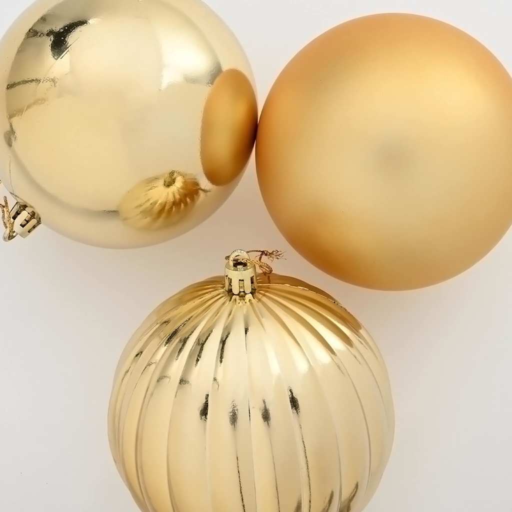 Christmas Bauble Set XXL 3 pcs Gold Ø 25 cm Plastic