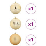 Christmas Bauble Set 3 pcs Gold XXL - Side View