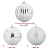 Christmas Bauble Set XXL 3 pcs Silver Plastic