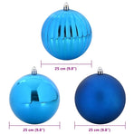 Christmas Bauble Set XXL 3 pcs Blue Ø 25 cm Plastic