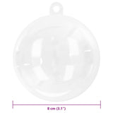 Christmas Bauble Set 25 pcs Transparent Ø 8 cm - Low Angle